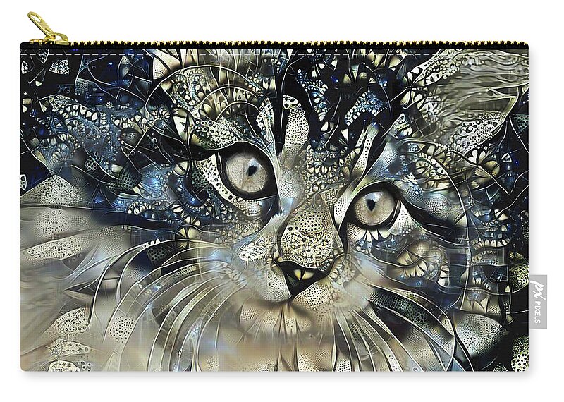 Cat Zip Pouch featuring the digital art Starstruck by Peggy Collins