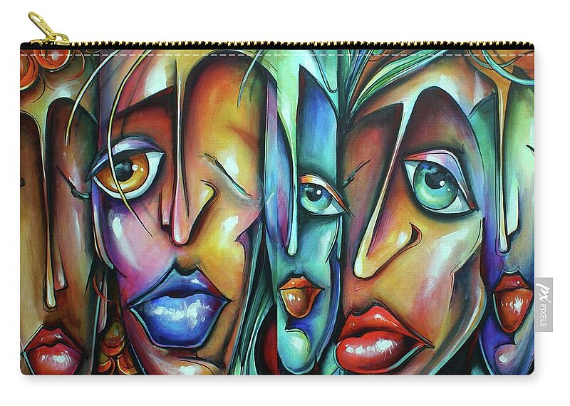Urban Expressions Zip Pouch featuring the painting State of Unity by Michael Lang