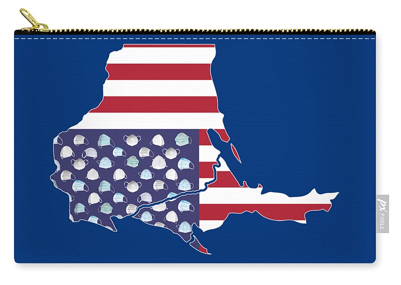 Digital Zip Pouch featuring the digital art State of Wisconsin by Fei A
