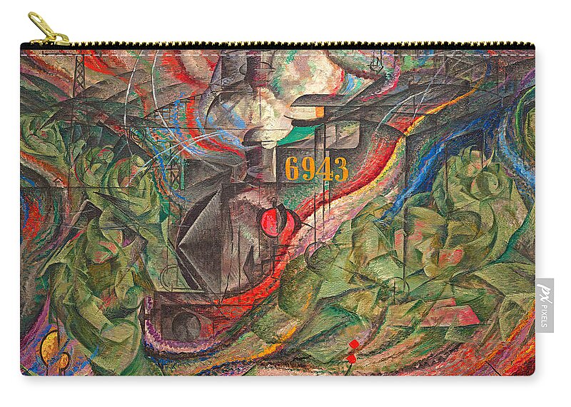 States Of Mind I Zip Pouch featuring the digital art States of Mind I - The Farewells by Umberto Boccioni - digital enhancement by Nicko Prints