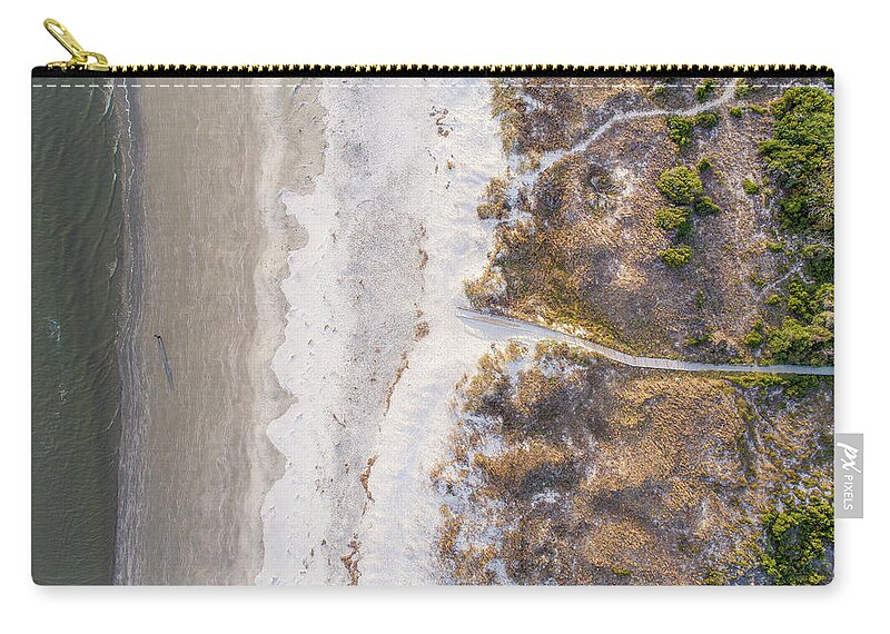 Sullivan's Island Zip Pouch featuring the photograph Station 18 Beach Path Sullivan's Island by Donnie Whitaker