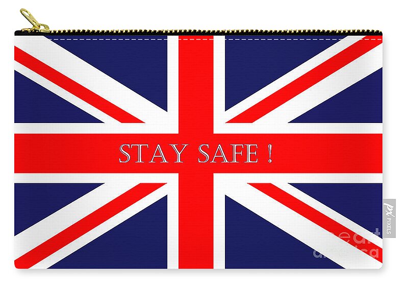 Stay Safe Zip Pouch featuring the digital art Stay Safe UK by Terri Waters