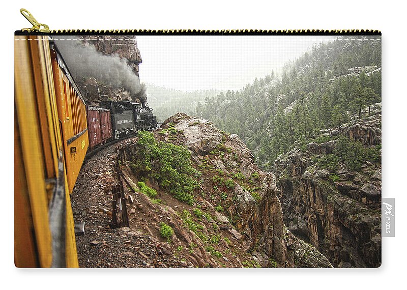 Landscape Zip Pouch featuring the photograph Steam Engine Train by WonderlustPictures By Tommaso Boddi