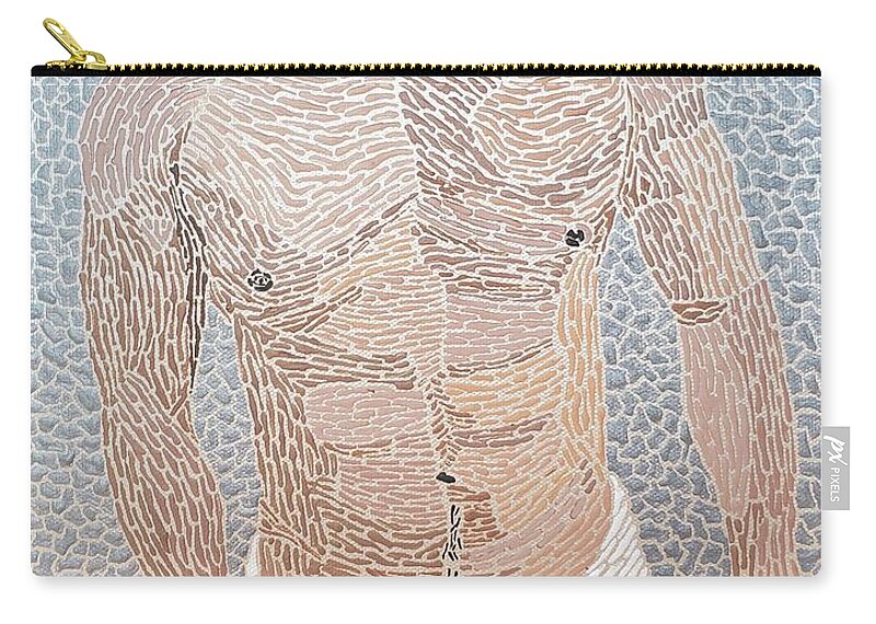 Man Zip Pouch featuring the painting Steam Room by Darren Whitson
