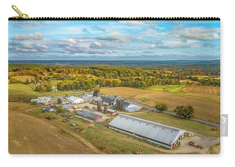 Connecticut Zip Pouch featuring the photograph Stearns Family Farm by Veterans Aerial Media LLC