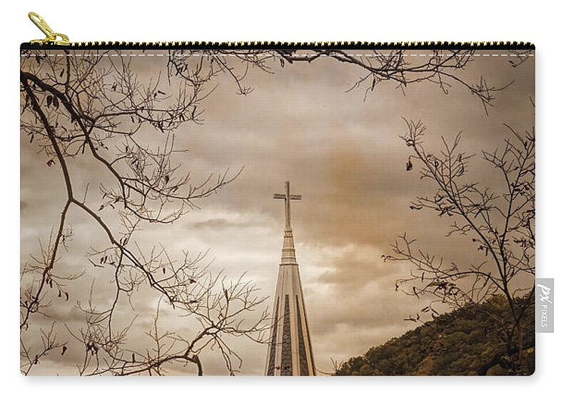 Architecture Zip Pouch featuring the photograph Steeple of Time by John M Bailey