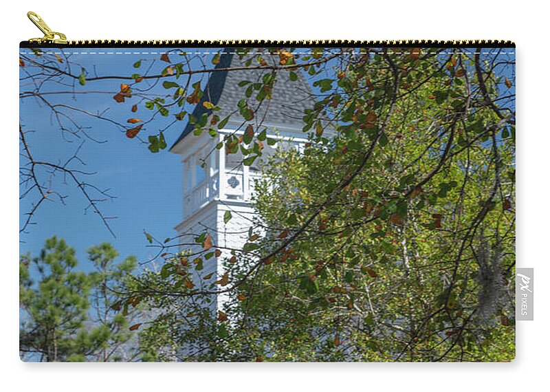 Summerville Presbyterian Church Zip Pouch featuring the photograph Steeple View - Summerville Presbyterian Church by Dale Powell