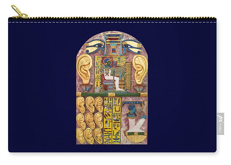 Stela Carry-all Pouch featuring the mixed media Stela of Ptah Who Hears Prayers by Ptahmassu Nofra-Uaa