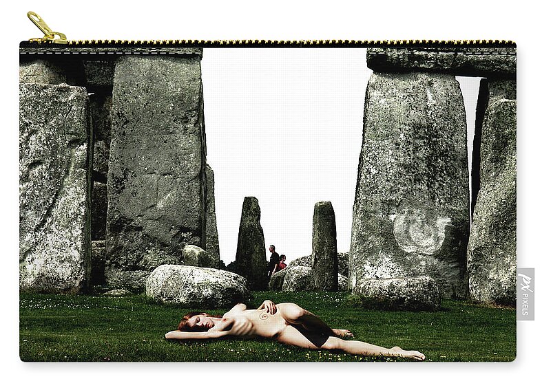 Nude Zip Pouch featuring the photograph Steph at Stonehenge by Mark Gomez