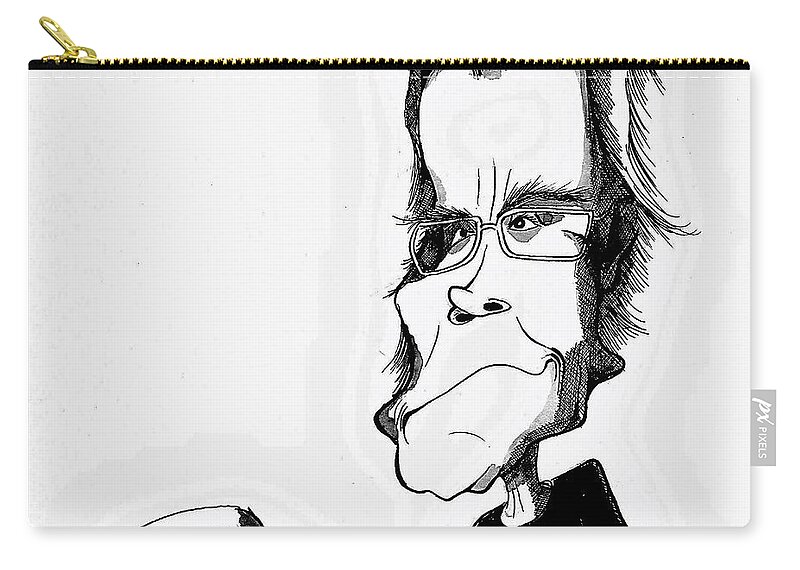 Novelist Carry-all Pouch featuring the drawing Stephen King by Michael Hopkins