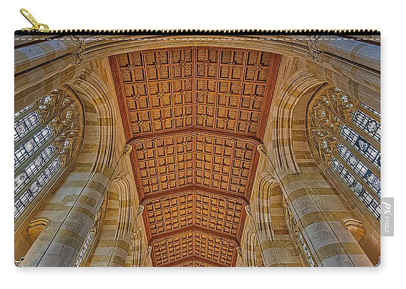 Yale University Zip Pouch featuring the photograph Sterling Library Yale University CT by Susan Candelario