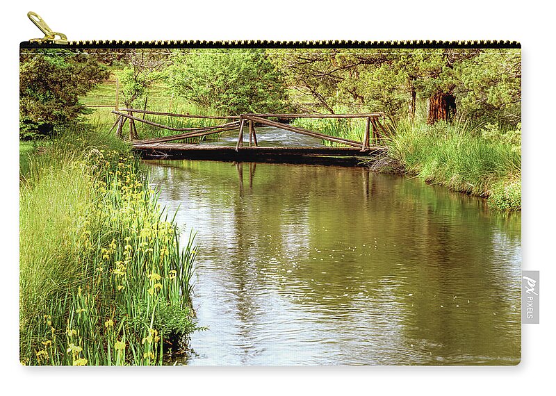 Bridge Zip Pouch featuring the photograph Stick Bridge by Randy Bradley