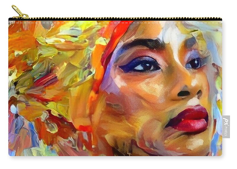 Still I Rise Zip Pouch featuring the mixed media Still I Rise by Carl Gouveia