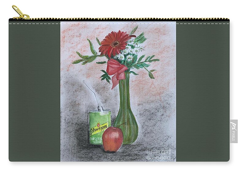 Charcoal Zip Pouch featuring the mixed media Still life # 3 by Vicki B Littell