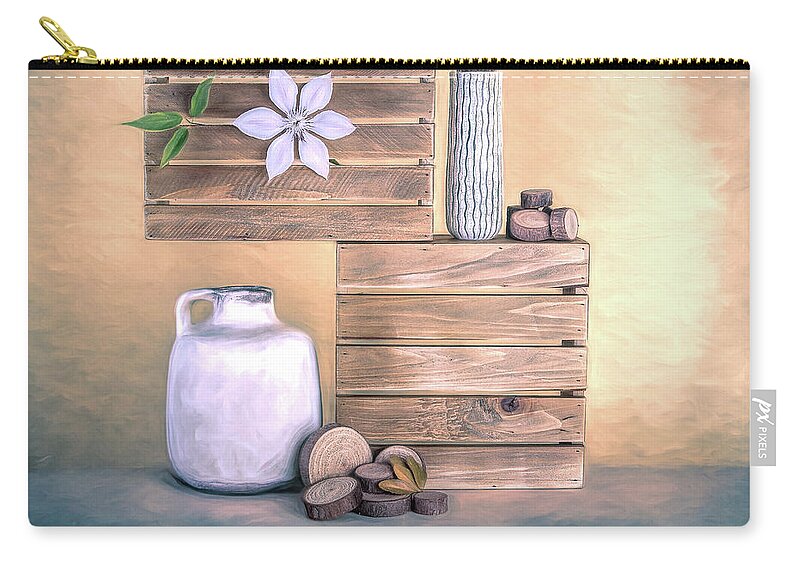 Jug Carry-all Pouch featuring the photograph Still Life with Wood by Tom Mc Nemar