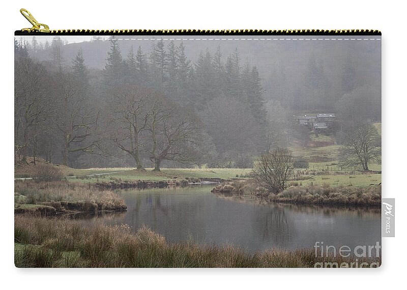 Lake District Zip Pouch featuring the photograph Stillwater River, Cumbria by Perry Rodriguez