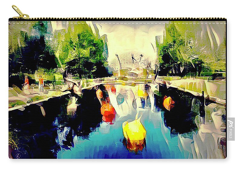 Gardens Zip Pouch featuring the photograph St.Louis Botanical Gardens by Peggy Dietz