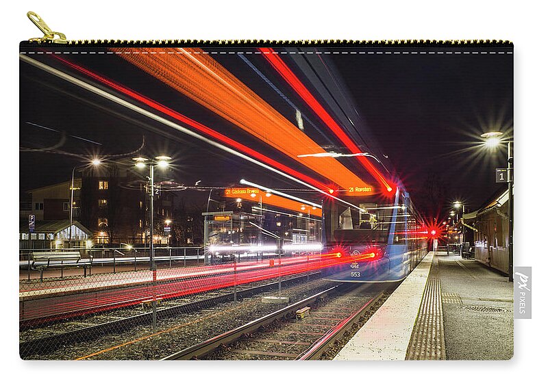 Brevik Zip Pouch featuring the photograph Stockholm tram by Alexander Farnsworth