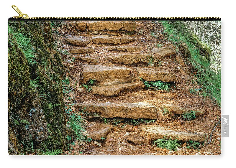 Stairs Zip Pouch featuring the photograph Stone Stairs by Randy Bradley
