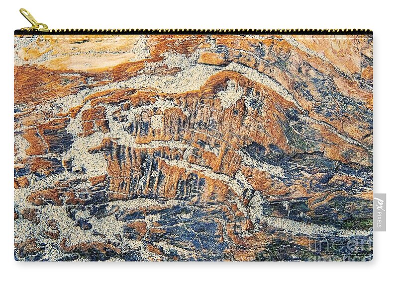 Abstracts Zip Pouch featuring the photograph Stone to Sand by Marilyn Cornwell