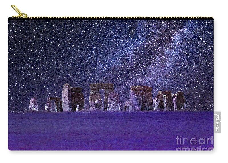 Stone Henge Zip Pouch featuring the photograph Stonehenge looking moody by Terri Waters