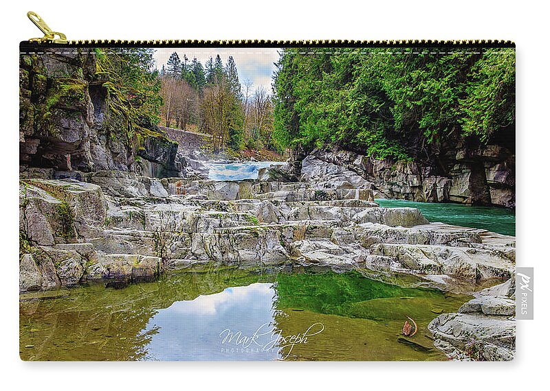 Creek Zip Pouch featuring the photograph Stones and River by Mark Joseph