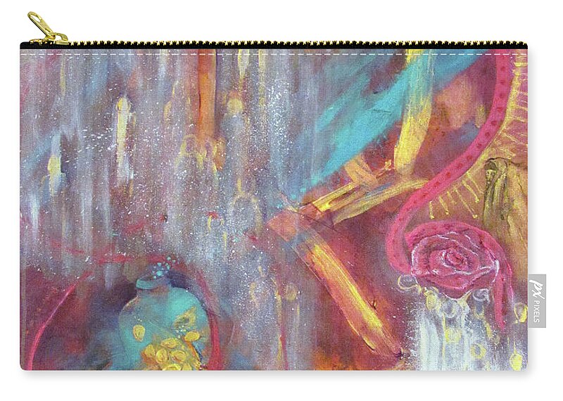 Be Still Zip Pouch featuring the painting Stop Be Still See the Gifts of the Protectors by Feather Redfox