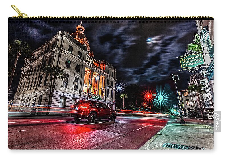 Savannah Zip Pouch featuring the photograph Stop or Go by Kenny Thomas