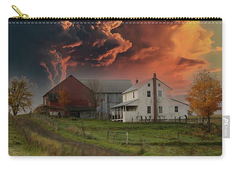 Stormy Clouds Zip Pouch featuring the photograph Storm Approaching by Mary Timman