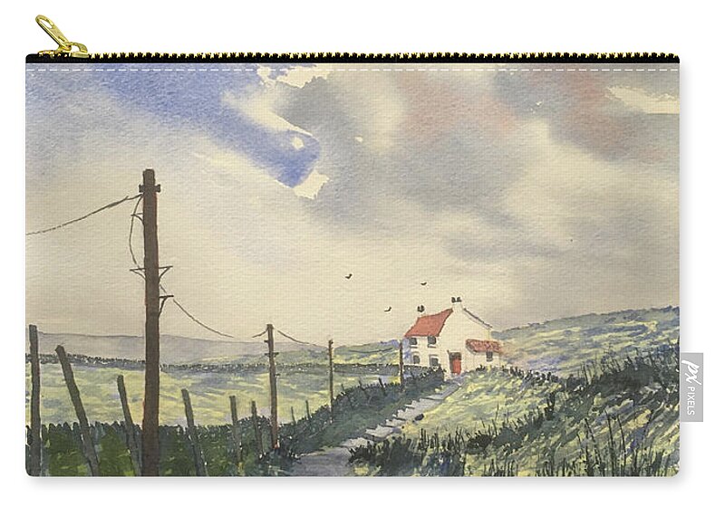 Watercolour Carry-all Pouch featuring the painting Storm on the road to Halton Gill by Glenn Marshall