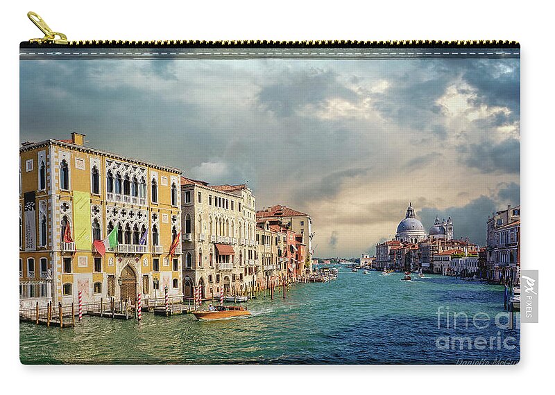 Venice. Gran Canal Zip Pouch featuring the photograph Storm over Venice Gran Canal by Danielle McGuy