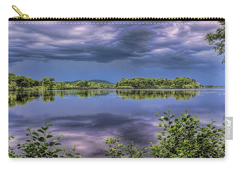 Weather Zip Pouch featuring the photograph Storming Through The Trees On Lake Wausau by Dale Kauzlaric