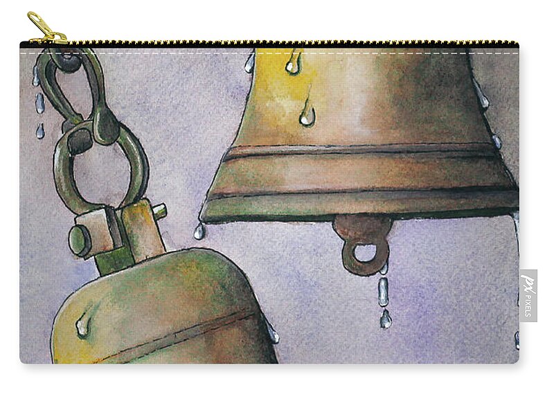 Bell Zip Pouch featuring the painting Storms End by Shirley Dutchkowski