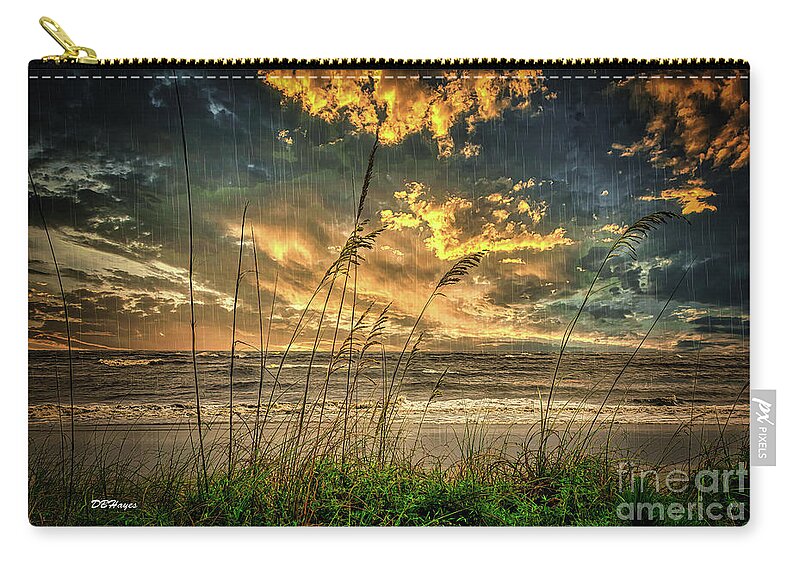 Beach Zip Pouch featuring the photograph Stormy Beach by DB Hayes