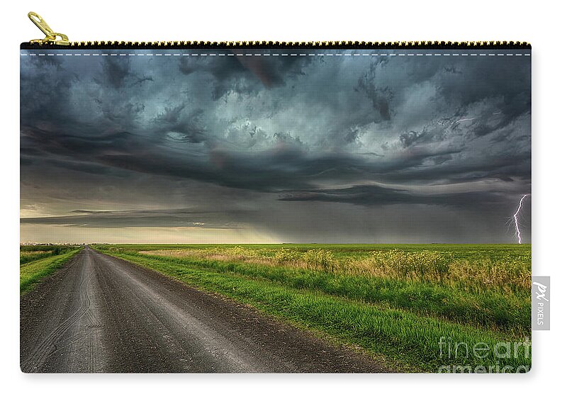 Canada Zip Pouch featuring the photograph Stormy Road by Ian McGregor