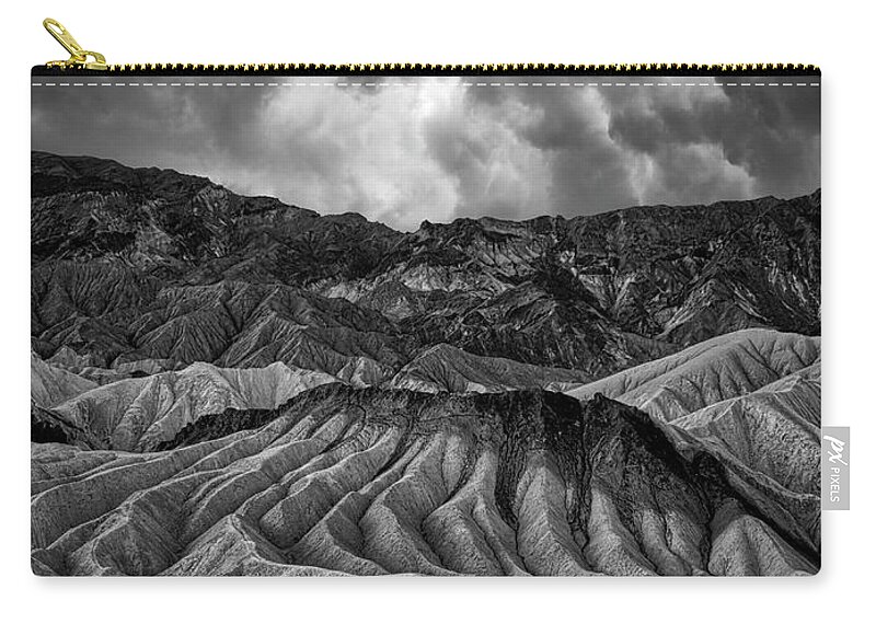 Landscape Carry-all Pouch featuring the photograph Stormy Zabriskie Point by Romeo Victor