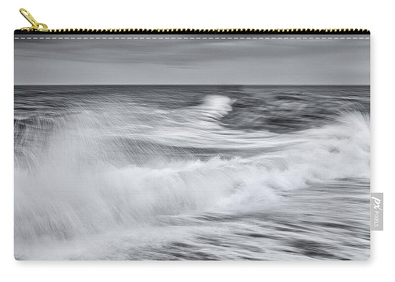 Storm Zip Pouch featuring the photograph Stotm in Truro Black and White Photograph by Darius Aniunas