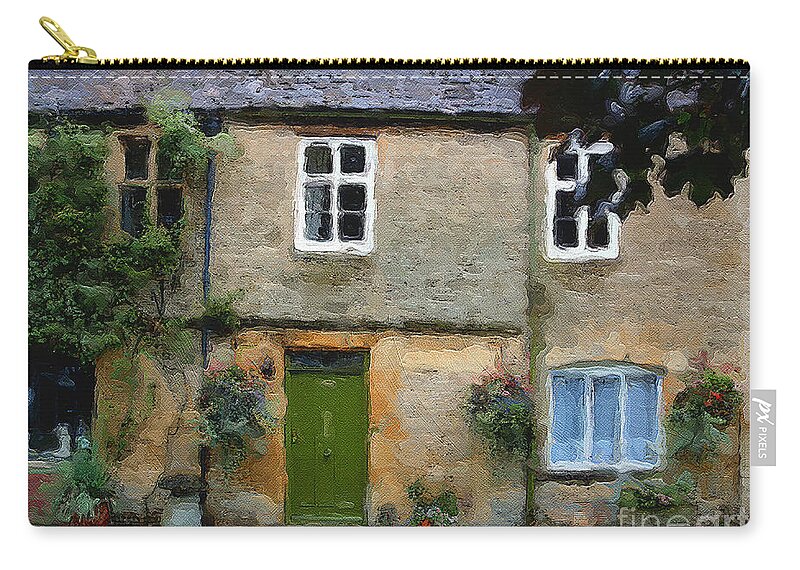 Stow-in-the-wold Zip Pouch featuring the photograph Stow Facade by Brian Watt