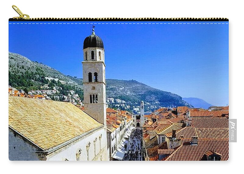 Stradun Zip Pouch featuring the photograph Stradun, Dubrovnik, Croatia by Annalisa Rivera-Franz