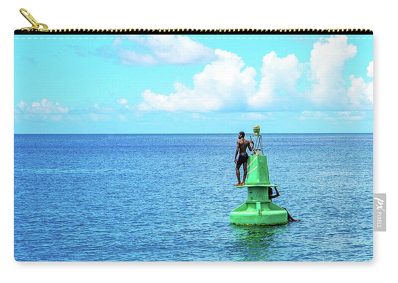 Stranded Zip Pouch featuring the photograph Stranded At Sea by Pheasant Run Gallery