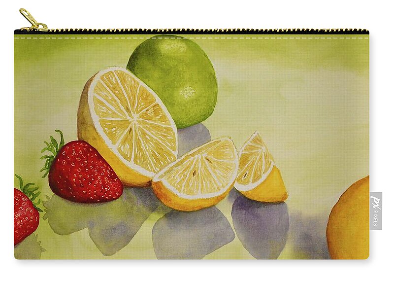 Kim Mcclinton Carry-all Pouch featuring the painting Strawberry Lemonade by Kim McClinton