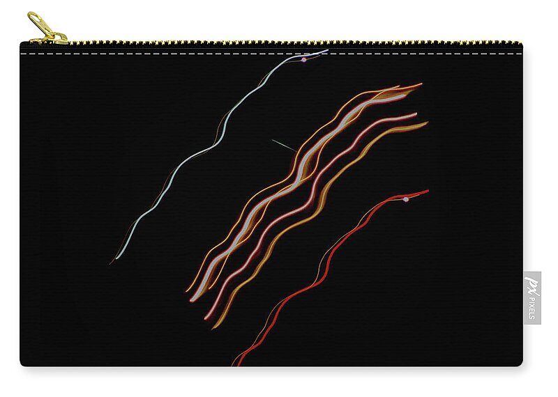 Light Carry-all Pouch featuring the photograph Streaks of Light - Departing Flight by Christopher Reed