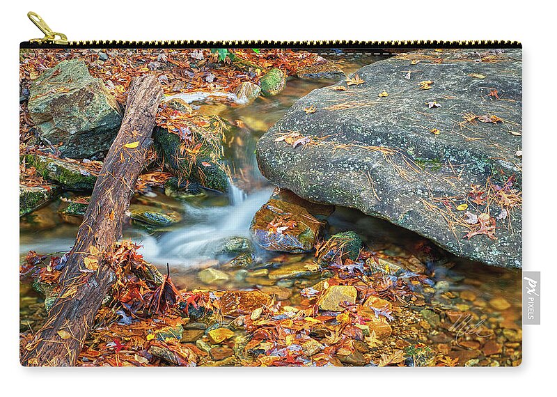 Blue Ridge Parkway Zip Pouch featuring the photograph Stream In Fall by Meta Gatschenberger
