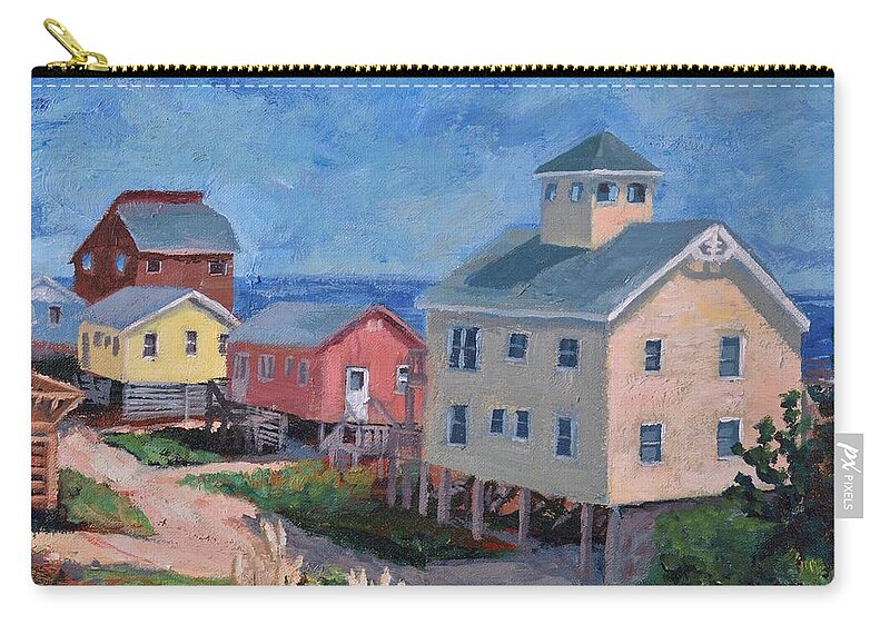 Painting Zip Pouch featuring the painting Street in Nags Head NC by David Dorrell