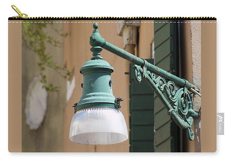 Street Light Zip Pouch featuring the photograph Street Lamp - Venice by Yvonne M Smith
