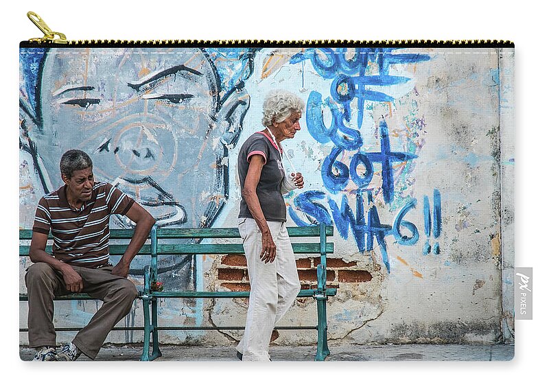 Cuba Zip Pouch featuring the photograph Street life scene. Havana. Cuba. by Lie Yim
