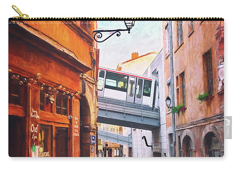 Lyon Carry-all Pouch featuring the photograph Street Scenes of Vieux Lyon France by Carol Japp