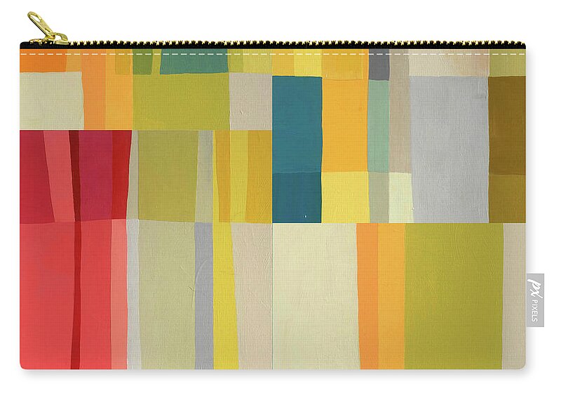 Abstract Art Zip Pouch featuring the painting Stripe Composite #7 by Jane Davies
