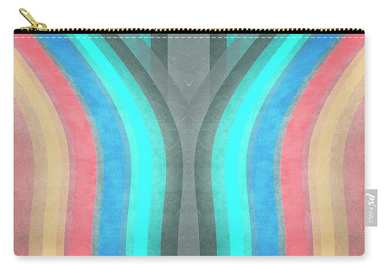 Abstract Zip Pouch featuring the digital art Stripes Symmetry Abstract Art by Ann Powell