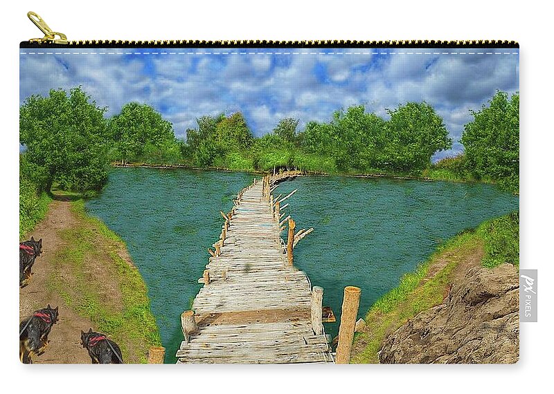 Trails Zip Pouch featuring the mixed media Stroll One Summer Afternoon by Teresa Trotter